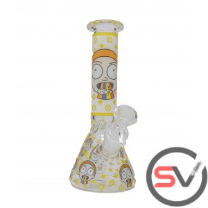 RAINBOW TOUNGE GLASS BEAKER With ICE CATCHER 8inch (GLOW IN DARK)